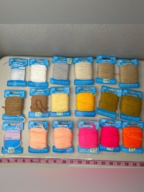 Design Works Craft Trim Yarn Assorted Acrylic Yarn Lot Of 18 Multicolored